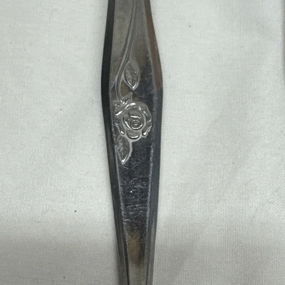 Creative Manor Spritely Rose Stainless Steel Japan Lot 2 Serving Spoons Slotted